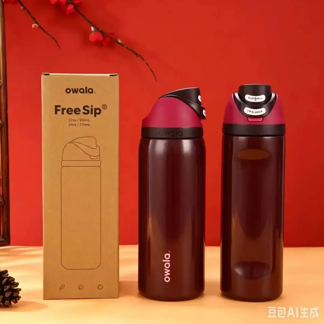 Amazon Cross-Border Owala Freesip Dual-Drink Sports Water Bottle with Handle, Bounce Cup, 304 Stainless Steel Insulated Cup