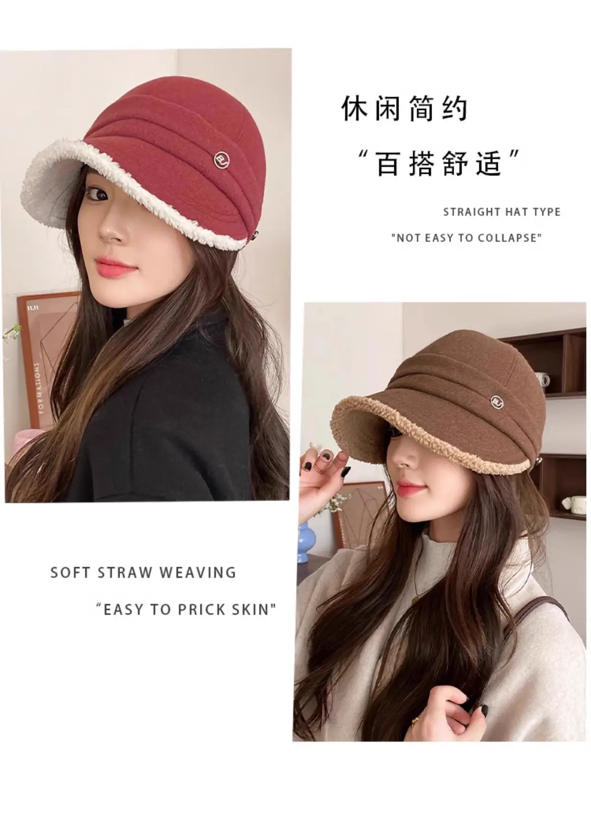 Windproof Fisherman Hat for Women Warm Fleece Lined — feature 25