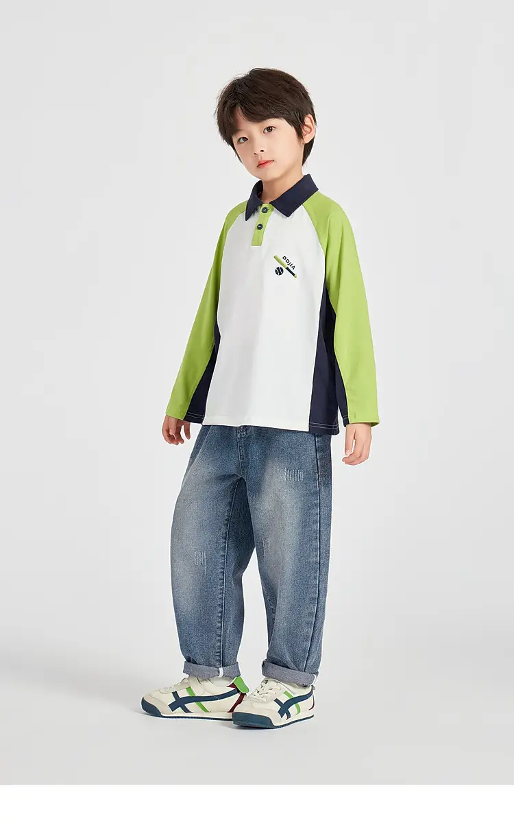 Duoduo Boys Polo T-Shirt Blue 2025 Spring Autumn — feature 29