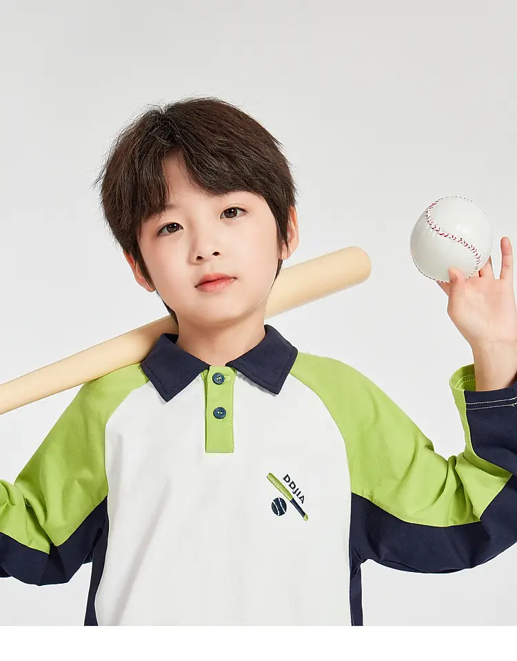Duoduo Boys Polo T-Shirt Blue 2025 Spring Autumn — feature 30