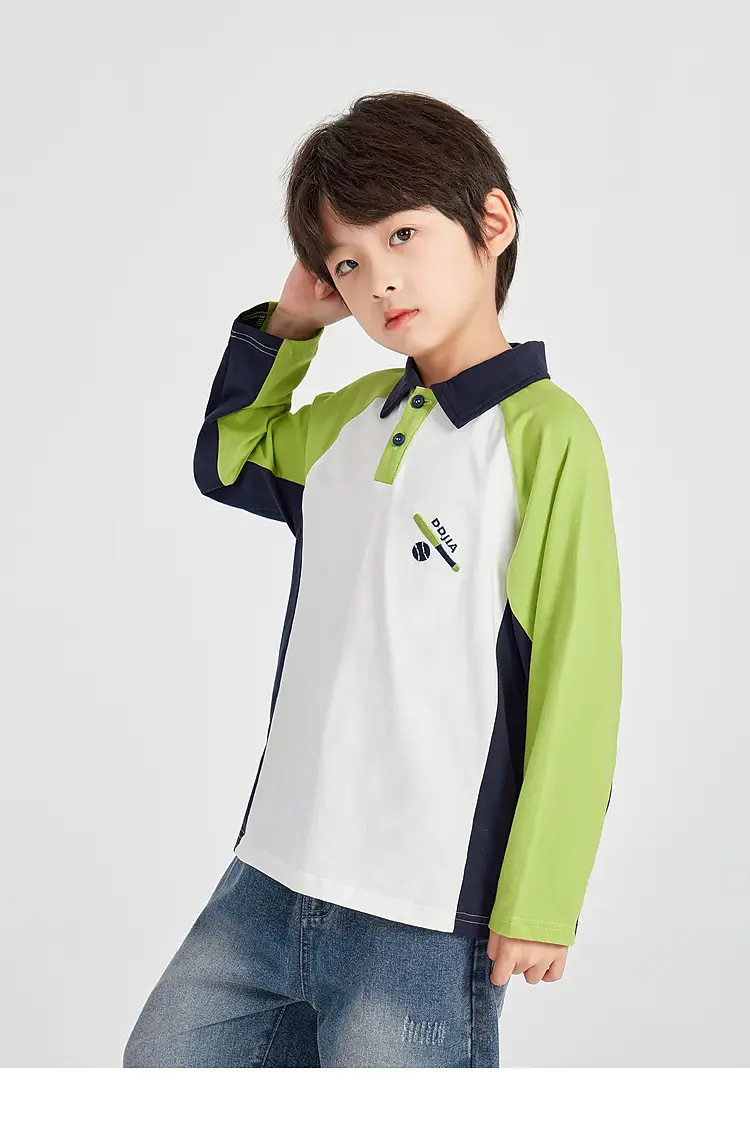 Duoduo Boys Polo T-Shirt Blue 2025 Spring Autumn — feature 35
