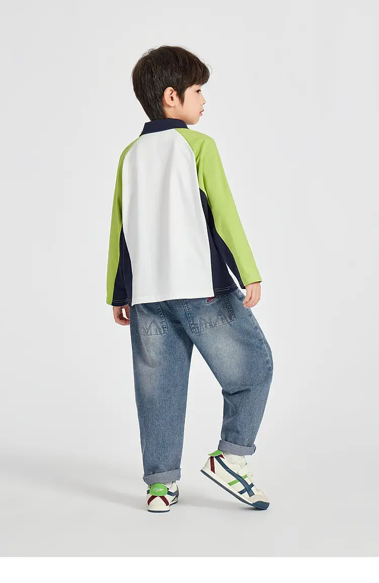 Duoduo Boys Polo T-Shirt Blue 2025 Spring Autumn — feature 36