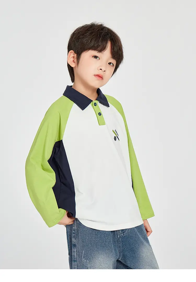 Duoduo Boys Polo T-Shirt Blue 2025 Spring Autumn — feature 38