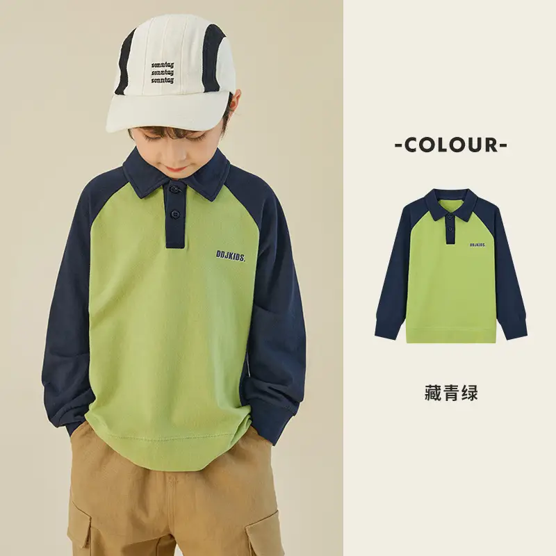 Duoduo Boys Polo T-Shirt Blue 2025 Spring Autumn