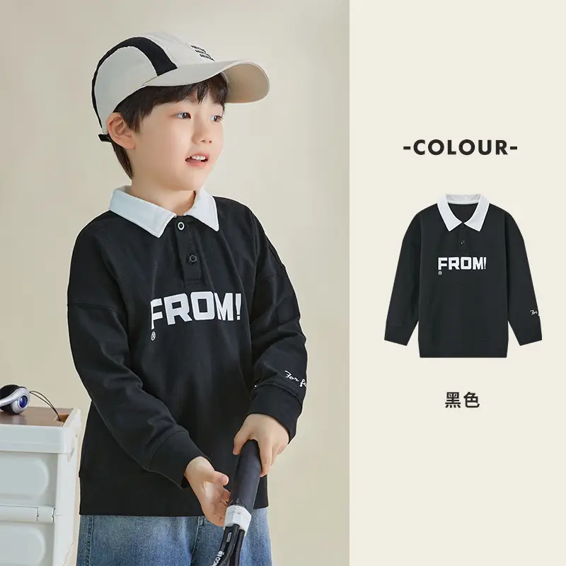 Duoduo Boys Polo T-Shirt Blue 2025 Spring Autumn