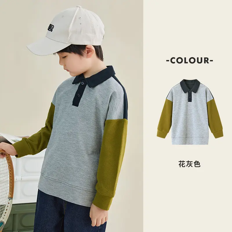 Duoduo Boys Polo T-Shirt Blue 2025 Spring Autumn