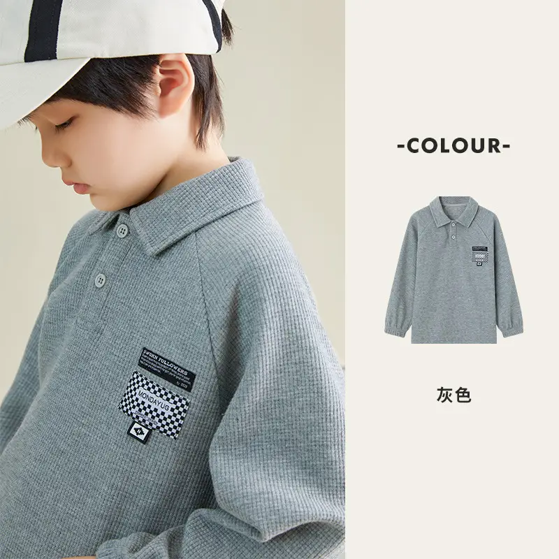 Duoduo Boys Polo T-Shirt Blue 2025 Spring Autumn