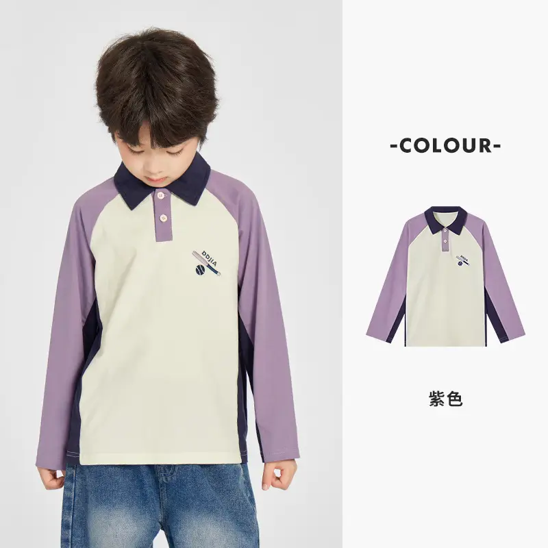 Duoduo Boys Polo T-Shirt Blue 2025 Spring Autumn