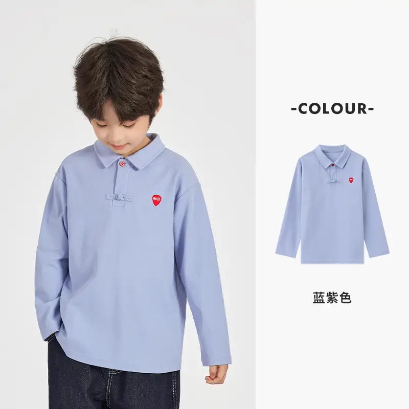 Duoduo Boys Polo T-Shirt Blue 2025 Spring Autumn