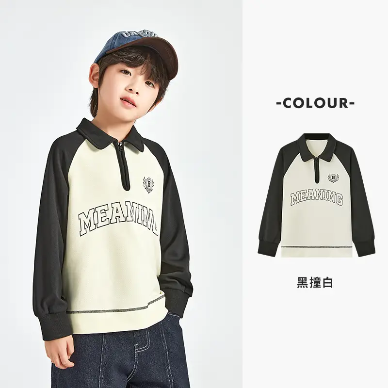 Duoduo Boys Polo T-Shirt Blue 2025 Spring Autumn