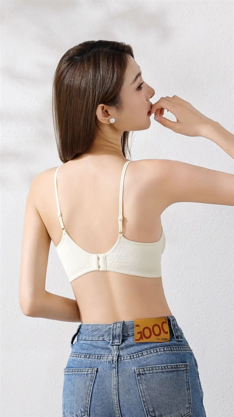 High-End Vertical Stripesd Intimates for Women, Soft, Comfortable, Light and Thin, Large Breasts, Small, High-Quality Wire-Free Bra — feature 27