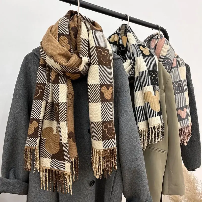 Cross-Border Popular Imitation Cashmere Autumn and Winter Scarf for Women, Red Solid Color, Warm Neck Protector, Neck Scarf, Shawl, Dual-Purpose Company Gift — feature 2