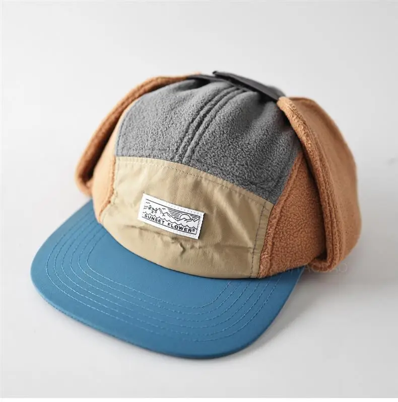 Men Winter Color Blocked Peaked Cap Hat — feature 3