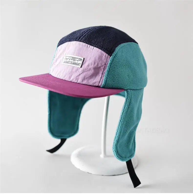 Men Winter Color Blocked Peaked Cap Hat — feature 4