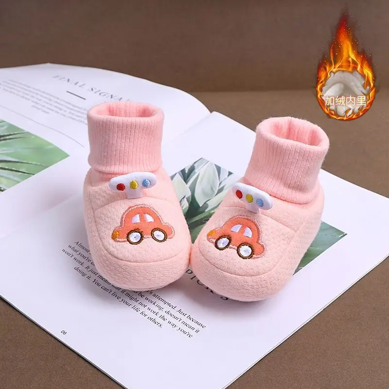 Baby Fleece Lined Winter Shoes 0-6 Months Cute Embroidered