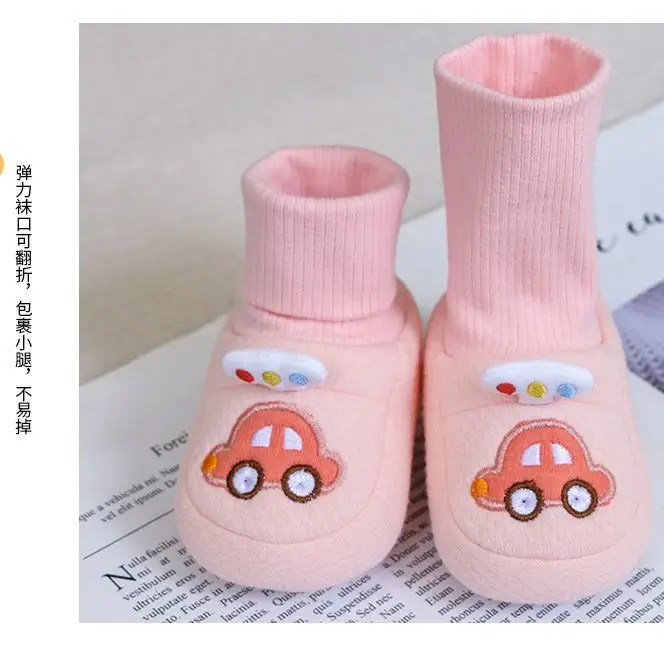 Baby Fleece Lined Winter Shoes 0-6 Months Cute Embroidered