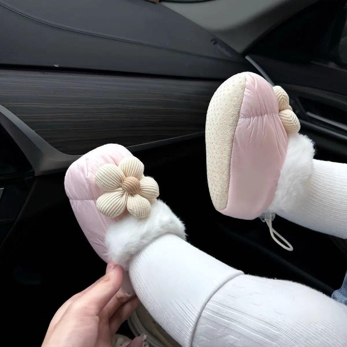 Baby Warm Socks & Shoes 0-1Yr Fleece Lined Non-Falling — feature 2
