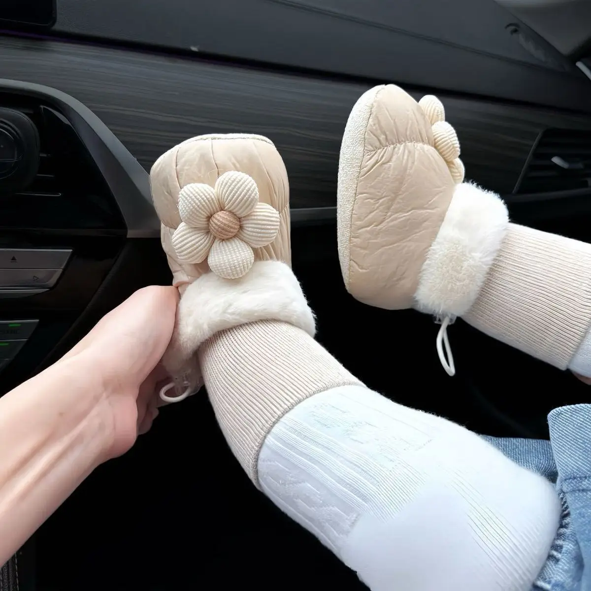 Baby Warm Socks & Shoes 0-1Yr Fleece Lined Non-Falling