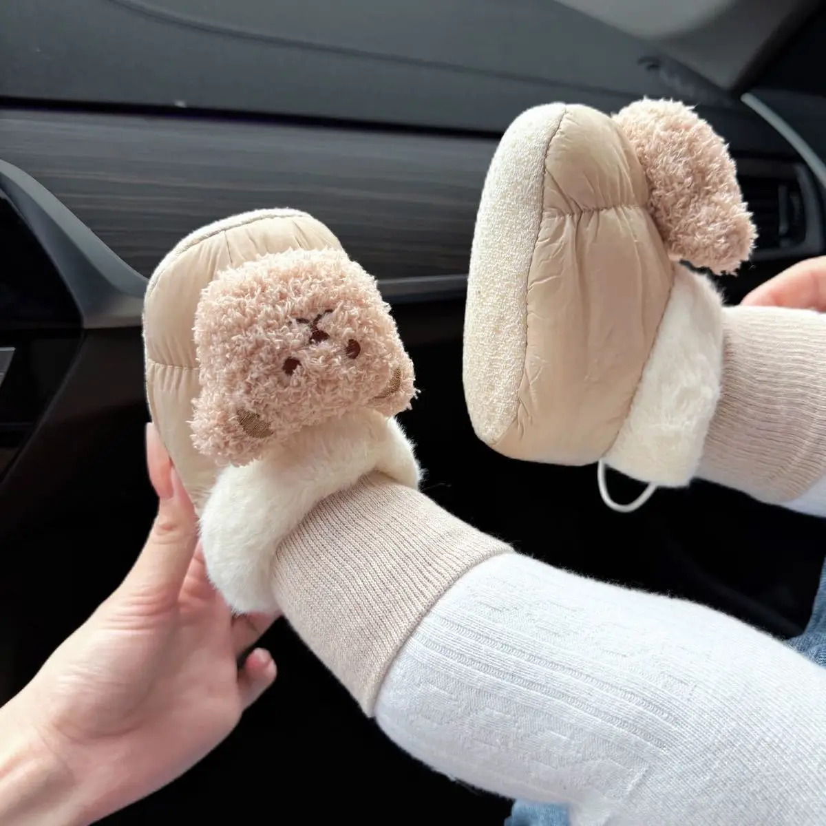 Baby Warm Socks & Shoes 0-1Yr Fleece Lined Non-Falling