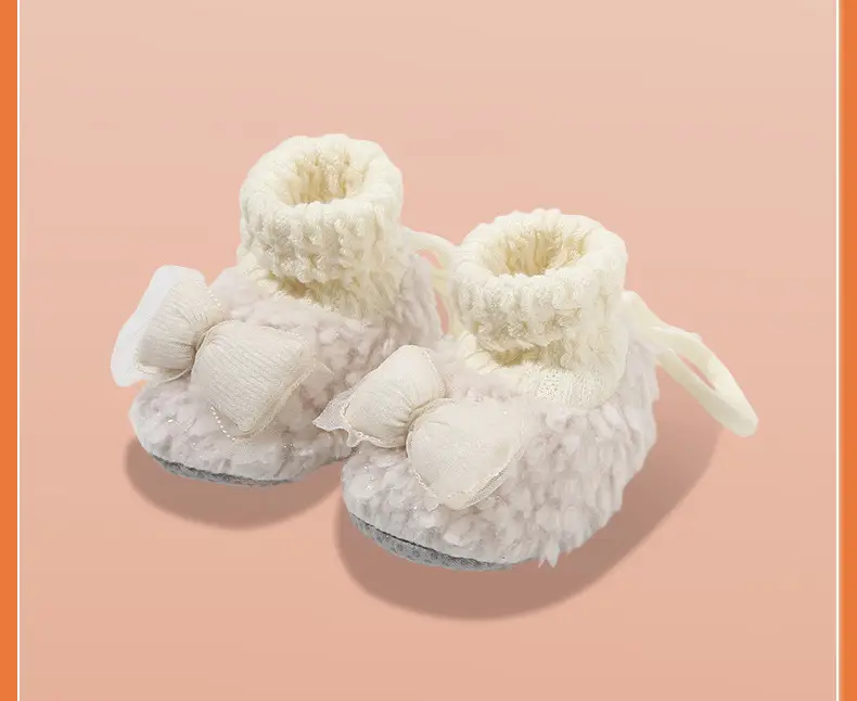 Winter Newborn Baby Shoes and Socks, Infant and Toddler Hug Shoes, Baby Girl's Velvet Thickeneded Shoes, Warm Cotton Shoes, Autumn and Winter Styles — feature 24