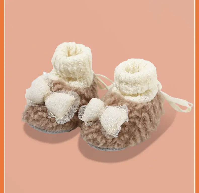 Winter Newborn Baby Shoes and Socks, Infant and Toddler Hug Shoes, Baby Girl's Velvet Thickeneded Shoes, Warm Cotton Shoes, Autumn and Winter Styles — feature 27