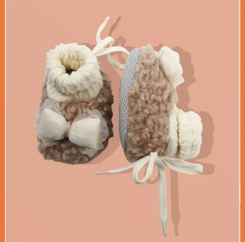 Winter Newborn Baby Shoes and Socks, Infant and Toddler Hug Shoes, Baby Girl's Velvet Thickeneded Shoes, Warm Cotton Shoes, Autumn and Winter Styles — feature 28