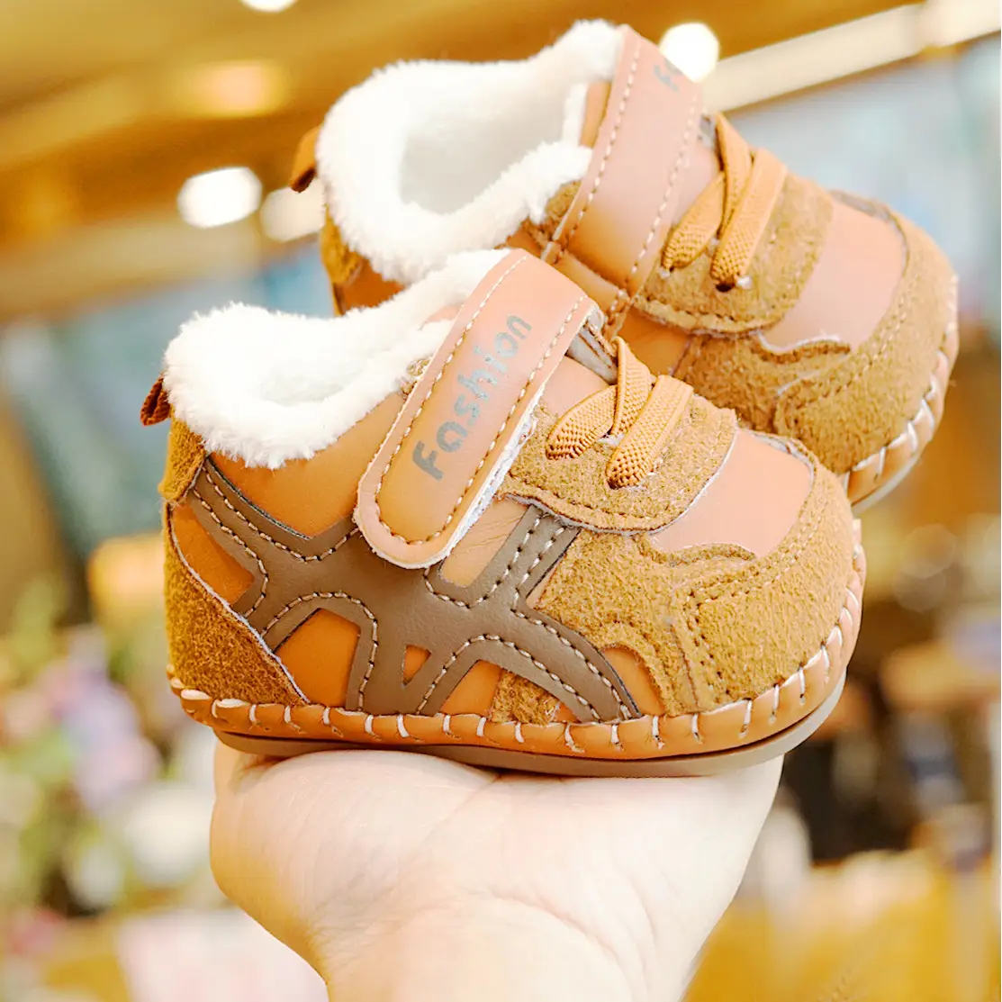 Baby Shoes Winter Fleece Lined 0-1Yr Non-Slip