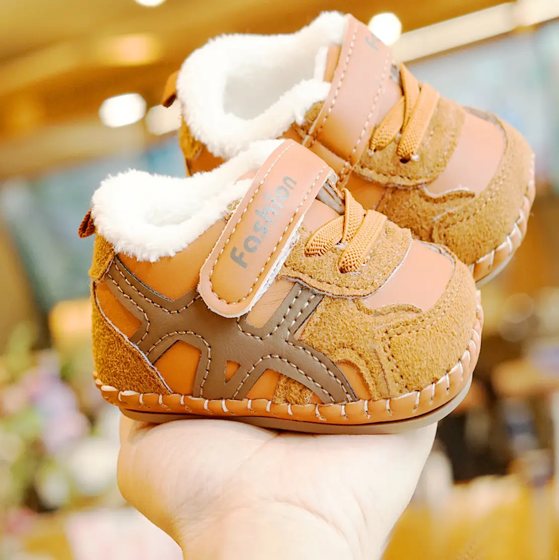 Baby Shoes Winter Fleece Lined 0-1Yr Non-Slip