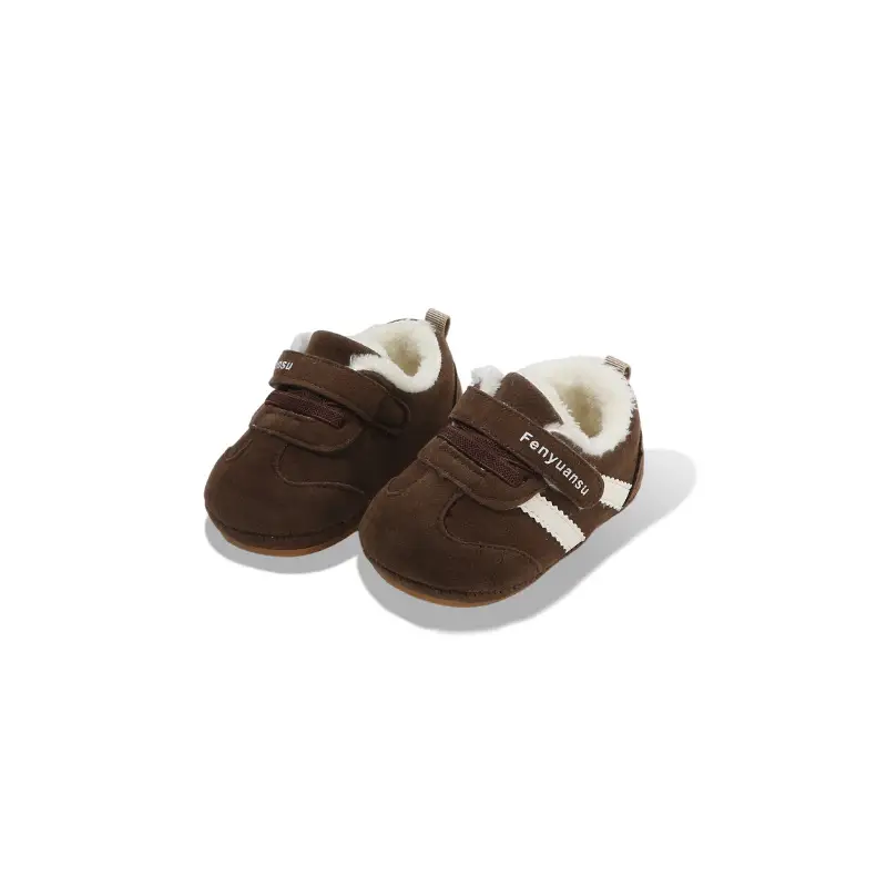 Winter Baby Shoes for Girls Brown Fleece Lined Toddler