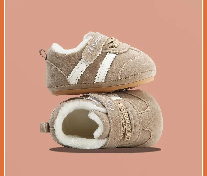 Winter Baby Shoes for Girls Brown Fleece Lined Toddler — feature 26