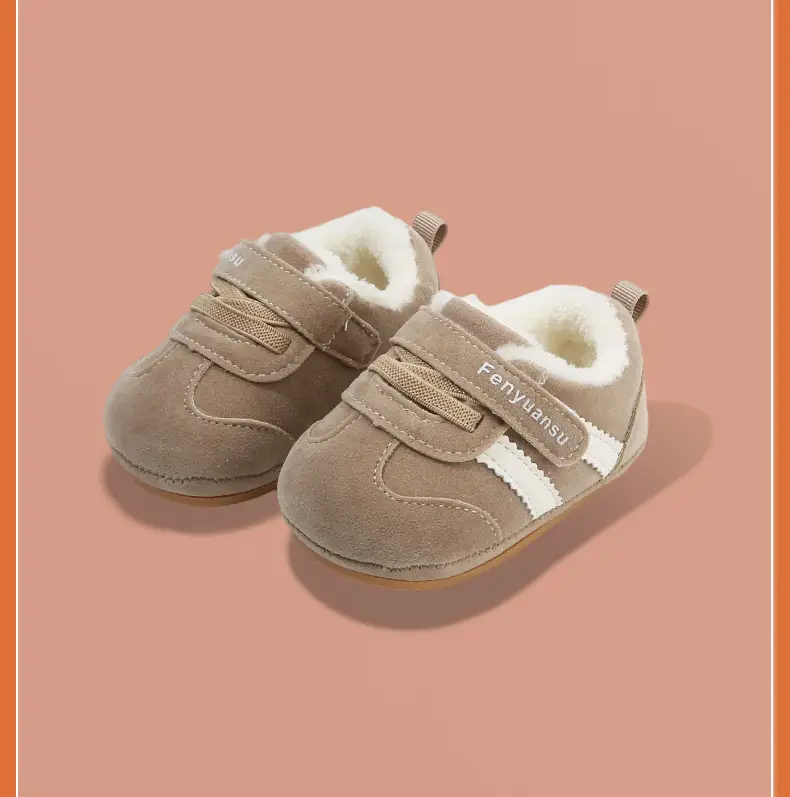Winter Baby Shoes for Girls Brown Fleece Lined Toddler — feature 27