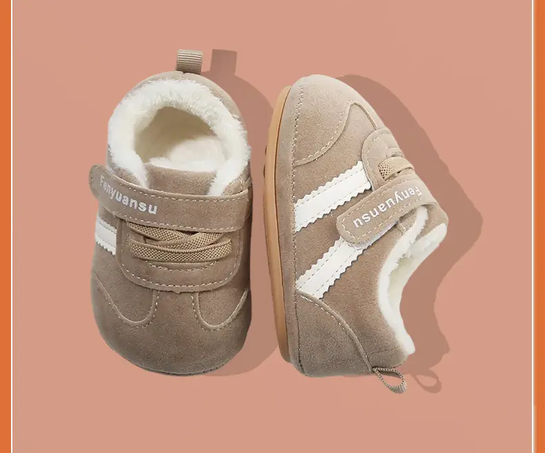 Winter Baby Shoes for Girls Brown Fleece Lined Toddler — feature 28