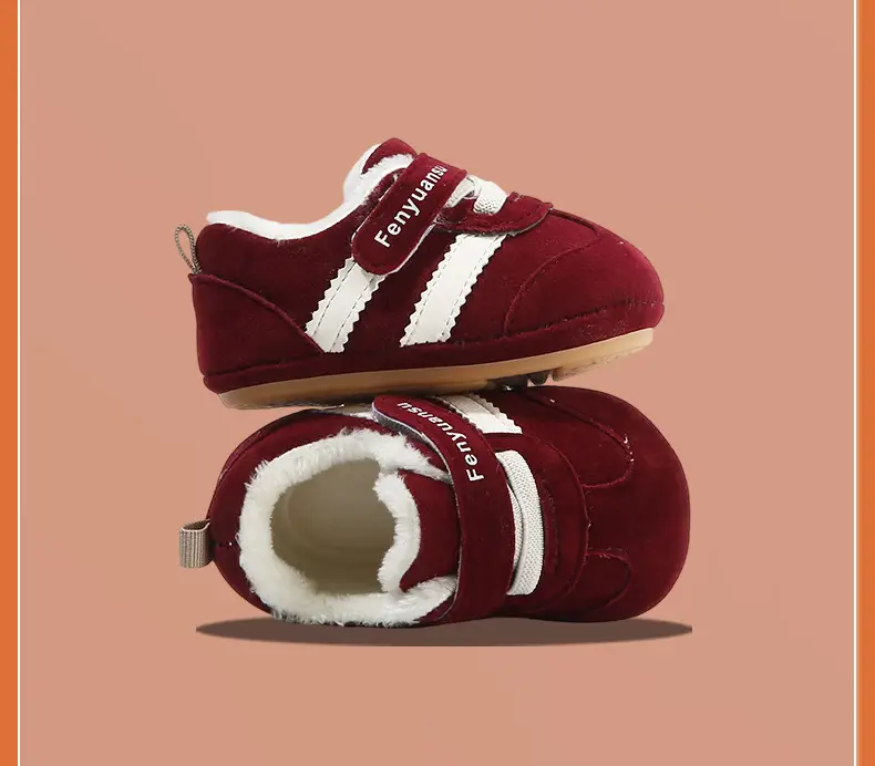 Winter Baby Shoes for Girls Brown Fleece Lined Toddler — feature 29