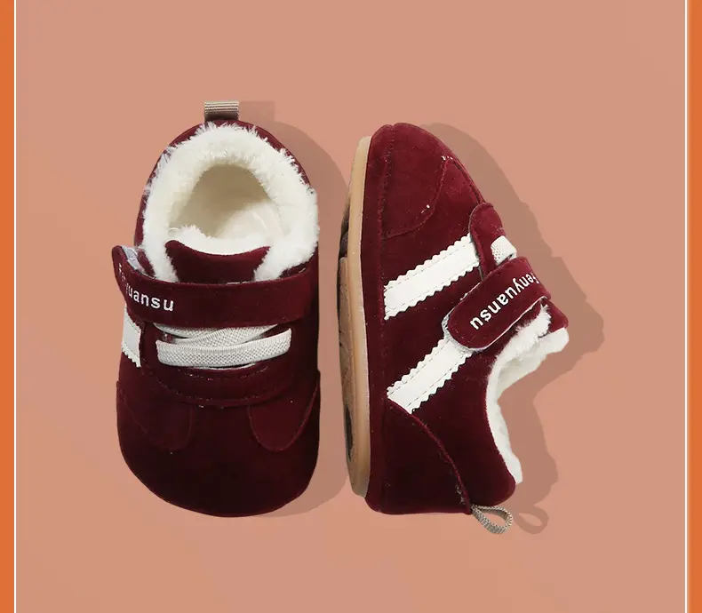 Winter Baby Shoes for Girls Brown Fleece Lined Toddler — feature 31