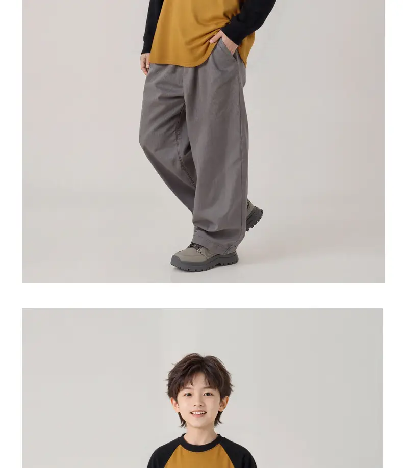 Long Sleeve T-Shirt for Boys Black Yellow Cotton — feature 7