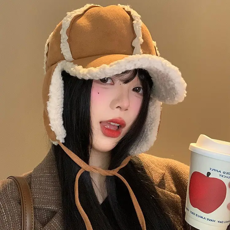 Women Suede Winter Hat with Embroidered Bow - Image 8