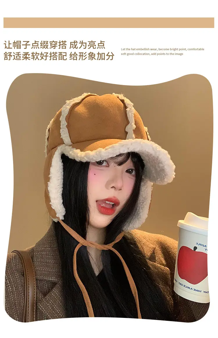 Women Suede Winter Hat with Embroidered Bow — feature 3