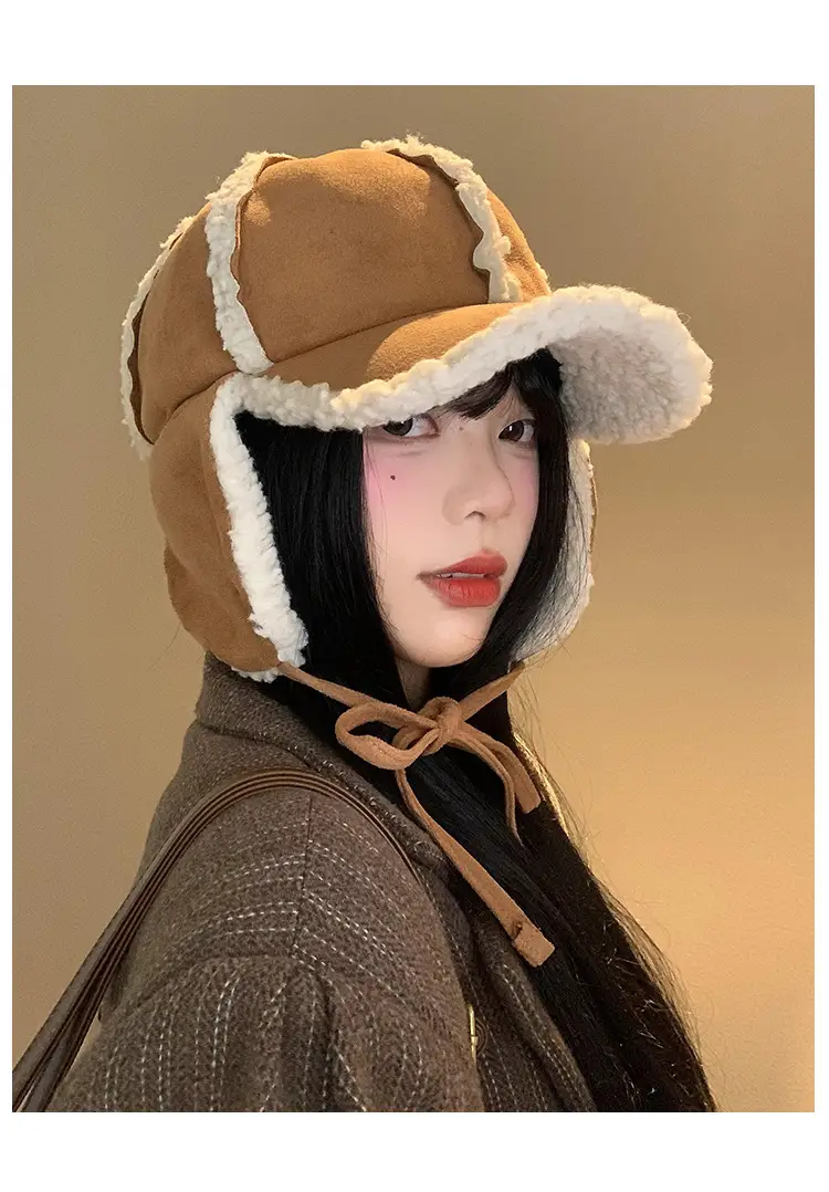 Women Suede Winter Hat with Embroidered Bow — feature 8