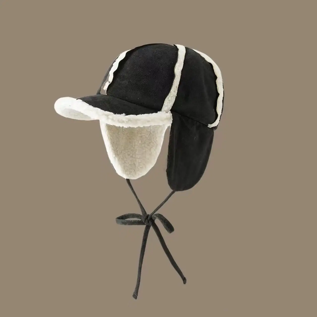 Women Suede Winter Hat with Embroidered Bow - Image 5