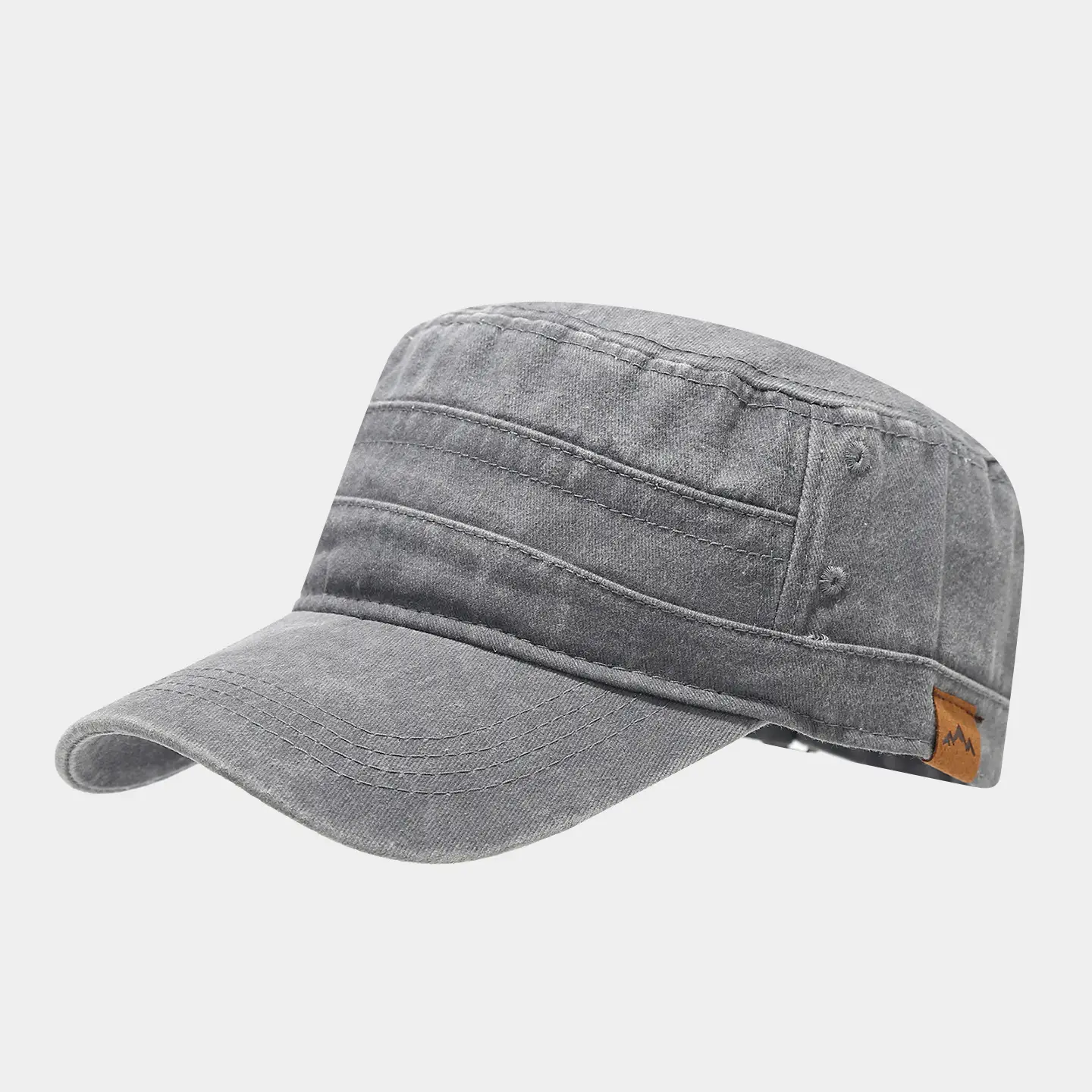 2026 Mountain Peak Leather Label Military Hat Men Women - Image 2