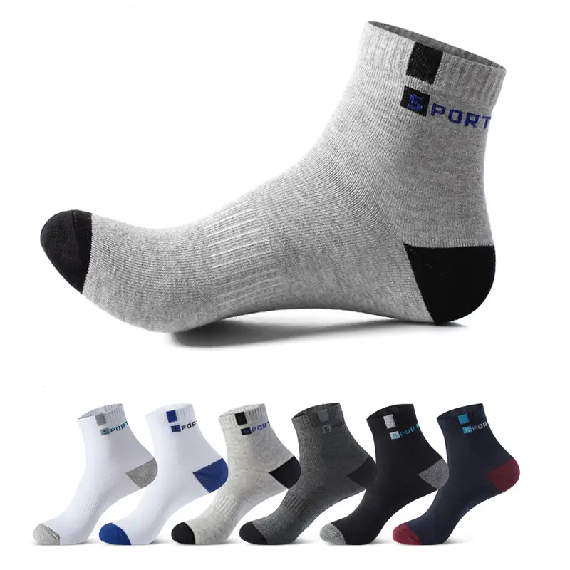Socks for Men, Mid-Calf Socks, Sports Socks, All-Season Breathable, Sweat-Absorbent, Sports and Casual Men's Socks, Cotton