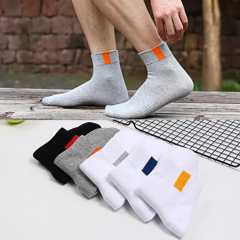 Socks for Men, Mid-Calf Socks, Sports Socks, All-Season Breathable, Sweat-Absorbent, Sports and Casual Men's Socks, Cotton