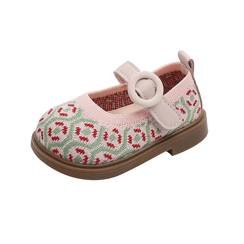 Baby Girl Princess Shoes Fly Woven Korean Style Toddler Shoes 2025 Autum New Girls Flats Soft Sole Fashion Baby Shoes