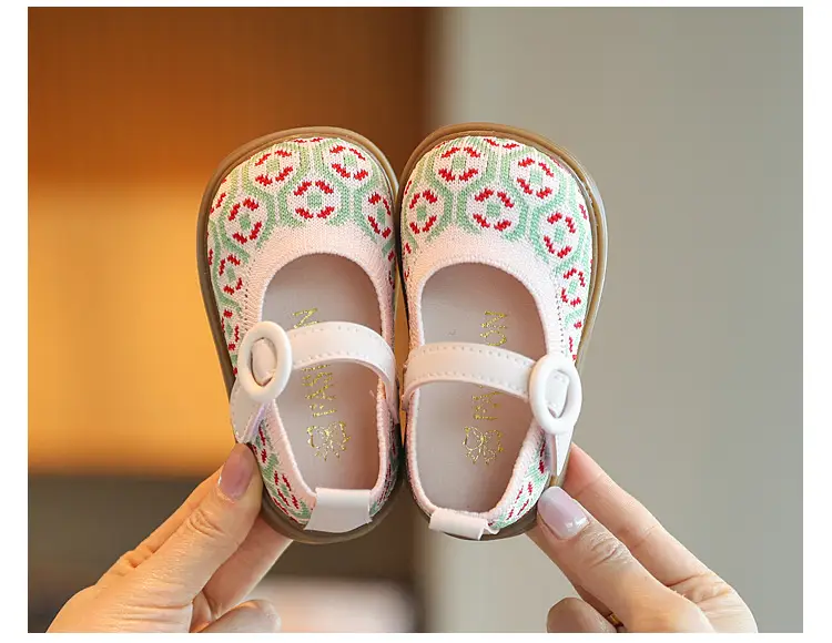 Baby Girl Princess Shoes Fly Woven Korean Style Toddler Shoes 2025 Autum New Girls Flats Soft Sole Fashion Baby Shoes — feature 11