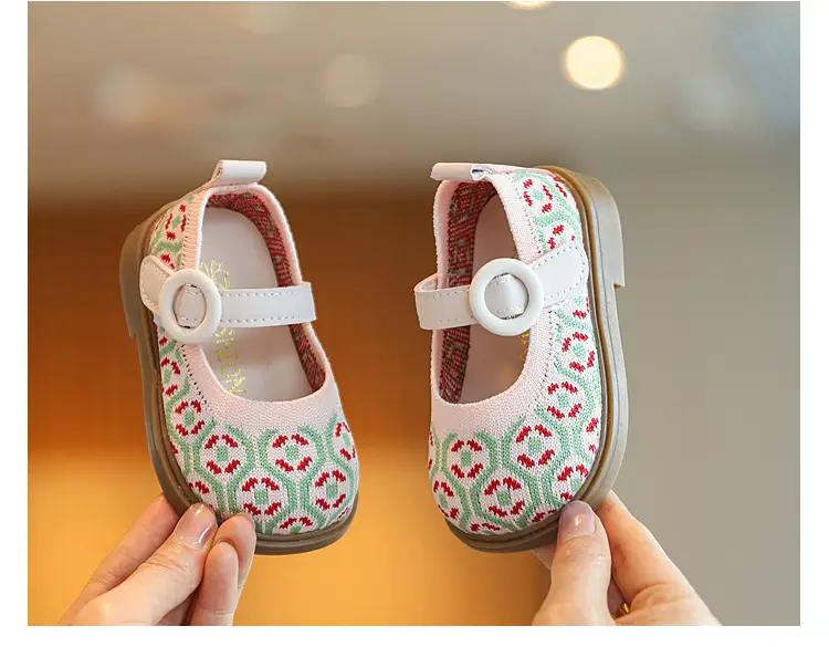Baby Girl Princess Shoes Fly Woven Korean Style Toddler Shoes 2025 Autum New Girls Flats Soft Sole Fashion Baby Shoes — feature 12