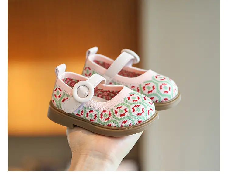 Baby Girl Princess Shoes Fly Woven Korean Style Toddler Shoes 2025 Autum New Girls Flats Soft Sole Fashion Baby Shoes — feature 13