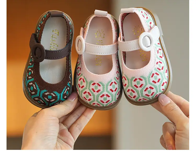 Baby Girl Princess Shoes Fly Woven Korean Style Toddler Shoes 2025 Autum New Girls Flats Soft Sole Fashion Baby Shoes — feature 7