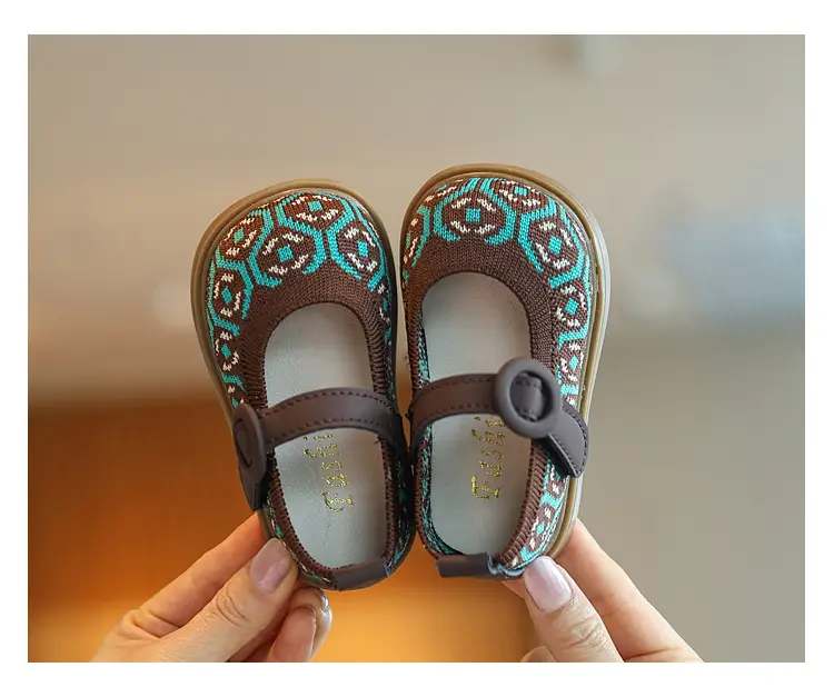 Baby Girl Princess Shoes Fly Woven Korean Style Toddler Shoes 2025 Autum New Girls Flats Soft Sole Fashion Baby Shoes — feature 8