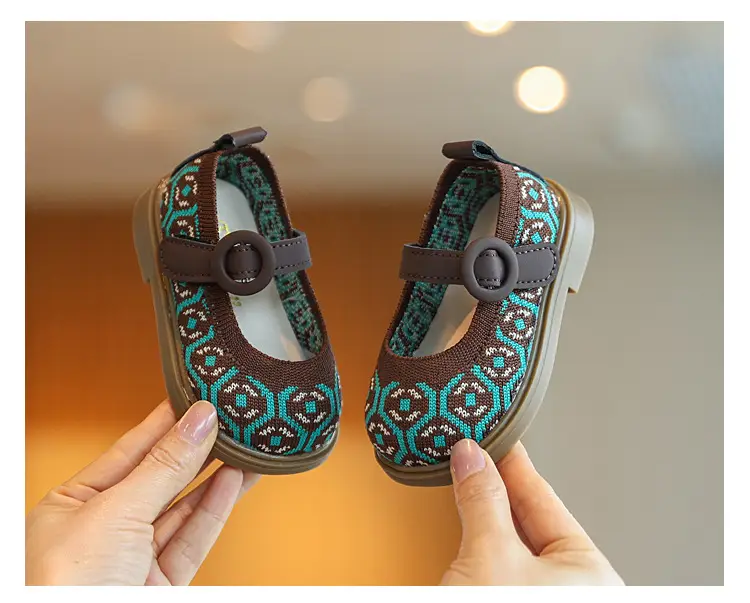 Baby Girl Princess Shoes Fly Woven Korean Style Toddler Shoes 2025 Autum New Girls Flats Soft Sole Fashion Baby Shoes — feature 9