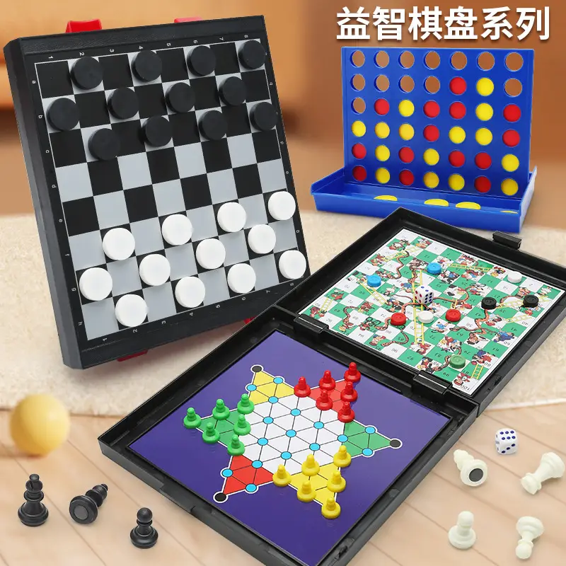 Cross-Border Tabletop Game Board Toys Chess Flying Chess Snake Chess Checkers Backgammon Magnetic Chessboard Toys
